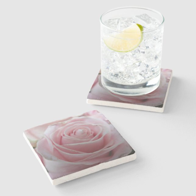 Cute Rose Flower Stone Coaster (Side)