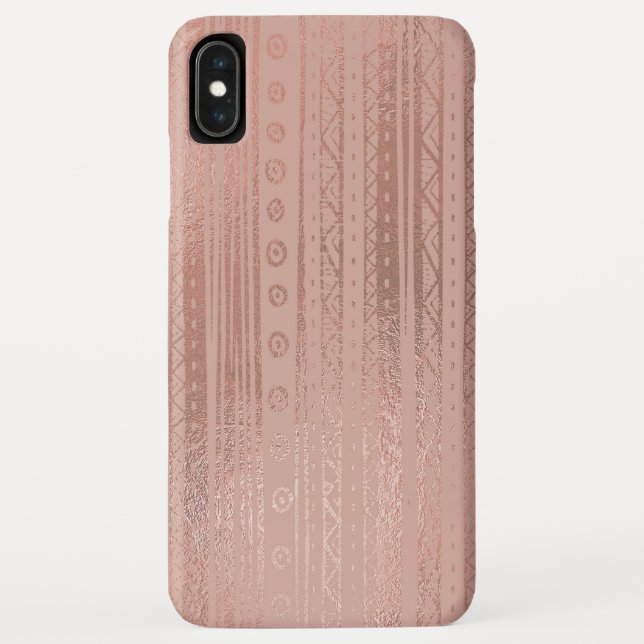 Cute Rose Gold Foil Boho Tribal Pattern Case-Mate iPhone Case (Back)