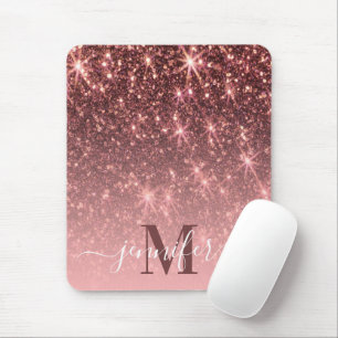 Cute Rose Gold Glitter Mouse Mat