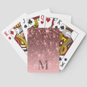 Cute Rose Gold Glitter Playing Cards
