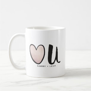 Cute Rose Gold Heart You Valentine's Day Coffee Mug