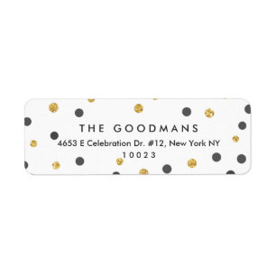 Cute Rose Gold Polka Dots Return Address Labels