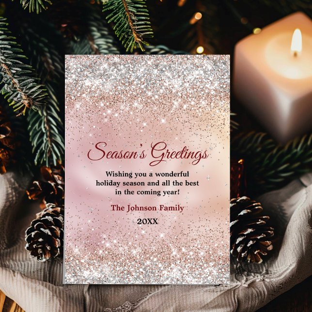 Cute rose gold silver glitter Christmas New year (Creator Uploaded)