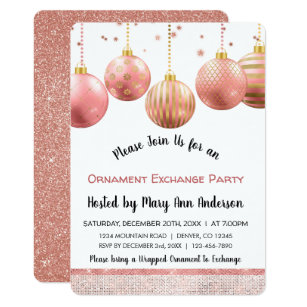 ornament exchange party invitations announcements zazzle uk