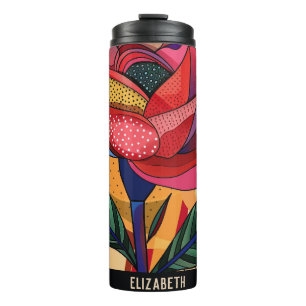 Cute Rose Latte Thermal Tumbler