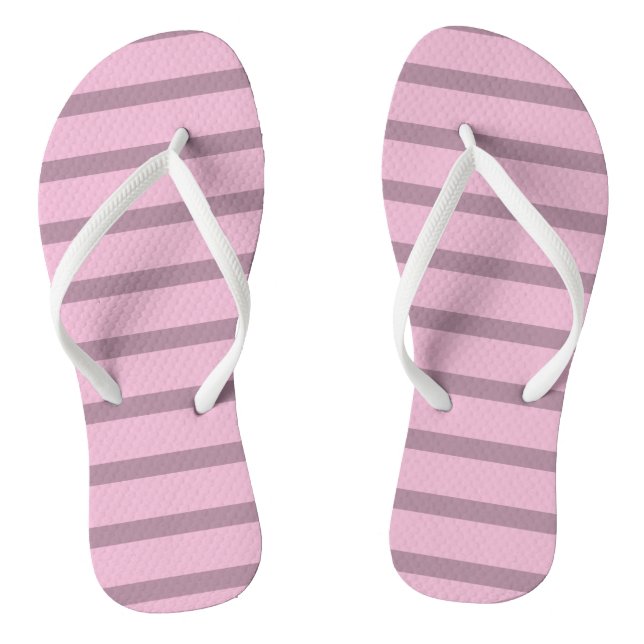 Cute Rose Pink and Mauve Pair of Flip Flops (Footbed)