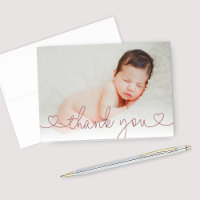 Cute Rose Pink Heart Script Custom Baby Girl Photo