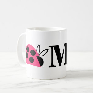 Cute Rose Pink Ladybug Personalised Coffee Mug