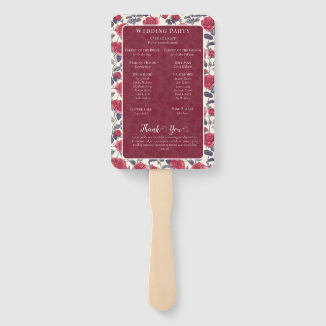 Cute Rose Program Fans (Back)