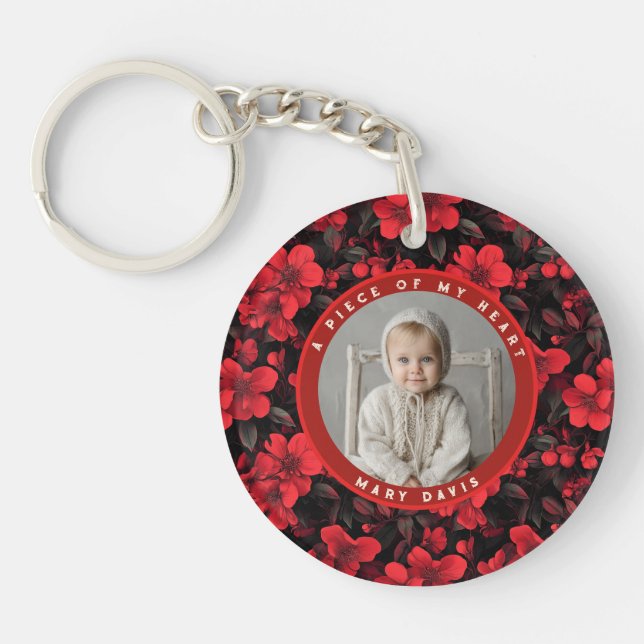 Cute Rose Themed Summer Party Key Ring (Front)