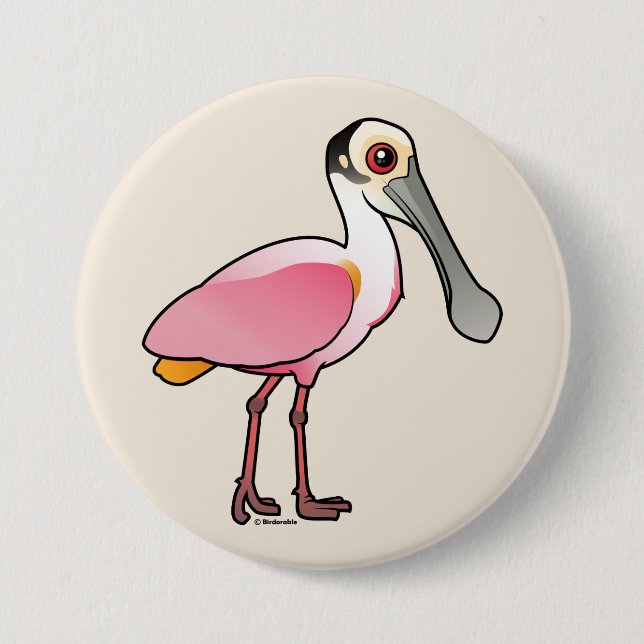 Cute Roseate Spoonbill 7.5 Cm Round Badge (Front)