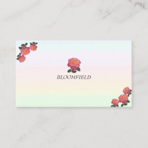 Cute Roses & Multicolored Pastel Shades Branded Business Card