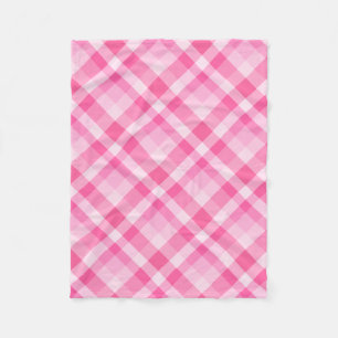 Cute Rosy Pink Plaid Pattern Small Fleece Blanket