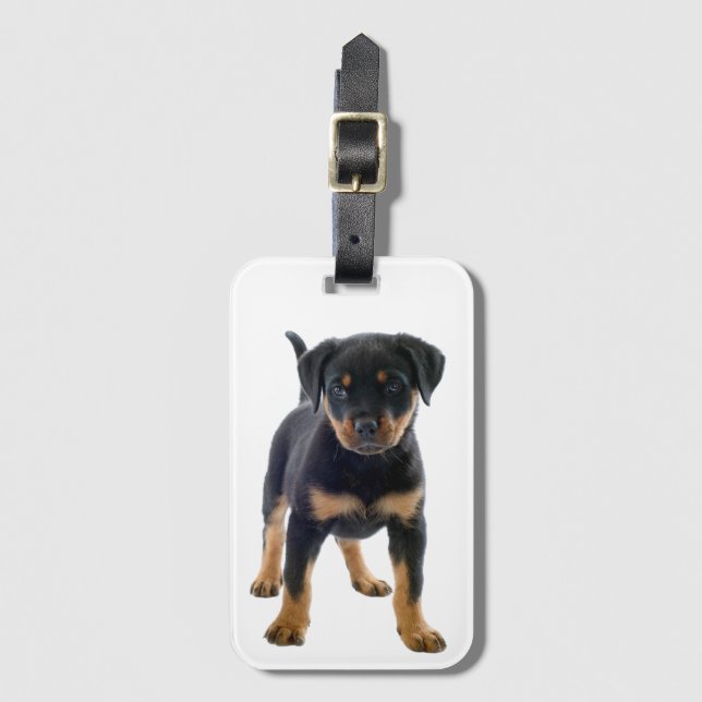 Cute Rottie Puppy Dog Mum Rottweiler  Luggage Tag (Front Vertical)