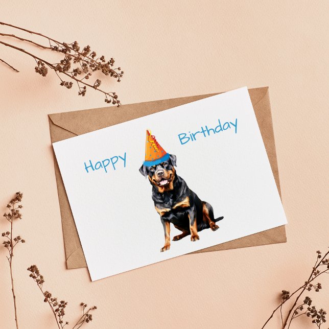Cute Rottweiler Dog Birthday Card (Creator Uploaded)