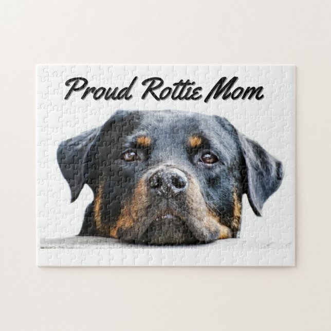 Cute Rottweiler Dog Breed | Proud Rottie Mum Jigsaw Puzzle (Horizontal)