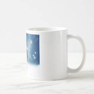Cute Rottweiler Dog Christmas Santa Hat Snow Stars Coffee Mug