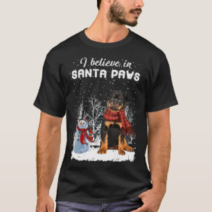 Cute Rottweiler Dog Christmas Snowman Christmas Pa T-Shirt