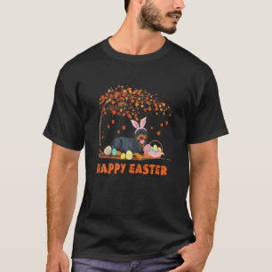 Cute Rottweiler Egg Tree Happy Easter Day Dog Dad T-Shirt