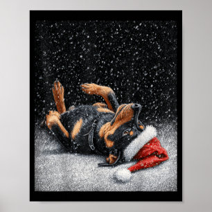 Cute Rottweiler Funny Christmas Poster