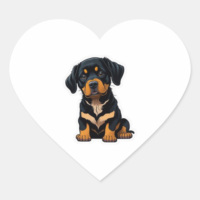 Cute Rottweiler - Gifts for Rottweiler Dog Owners  Heart Sticker (Front)