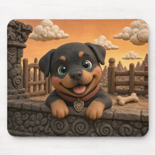 Cute Rottweiler Puppy, Baby Dog Mouse Mat