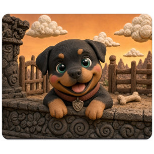 Cute Rottweiler Puppy, Baby Dog Mouse Mat