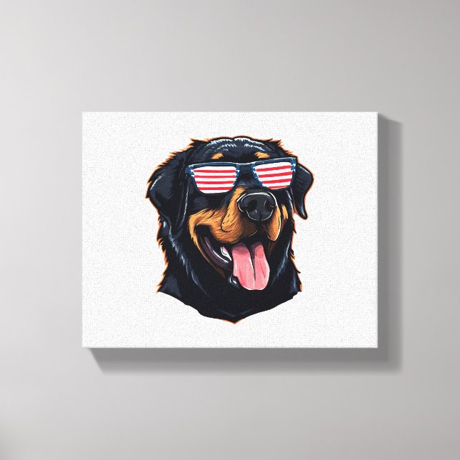 Cute Rottweiler Puppy Canvas Print (Front)