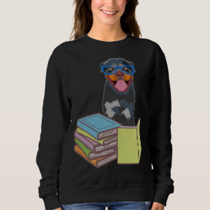 Cute Rottweiler Puppy Dog Bookworm Passionate Book Sweatshirt