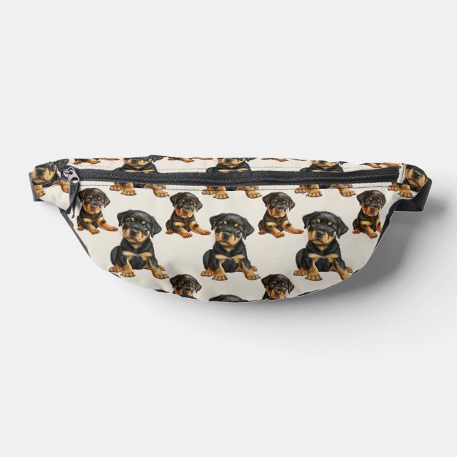 Cute Rottweiler Puppy Dog Pattern Bum Bags (Lay Down)