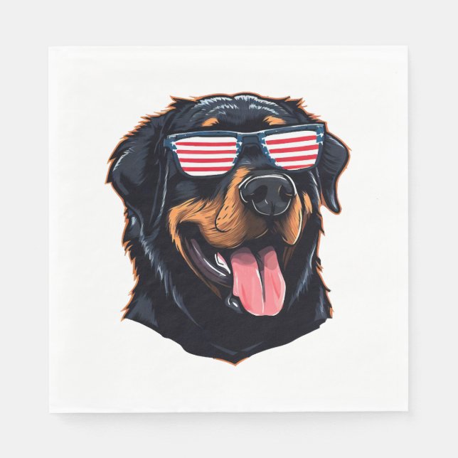Cute Rottweiler Puppy Napkin (Front)