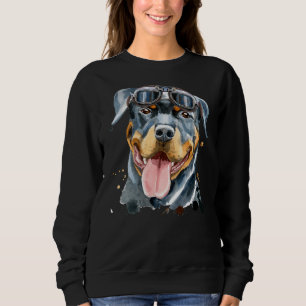 Cute Rottweiler With Steampunk Glasses Sweatshirt