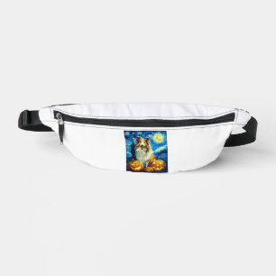 Cute Rough Collie Dog Halloween Jack O Lantern Pum Bum Bags