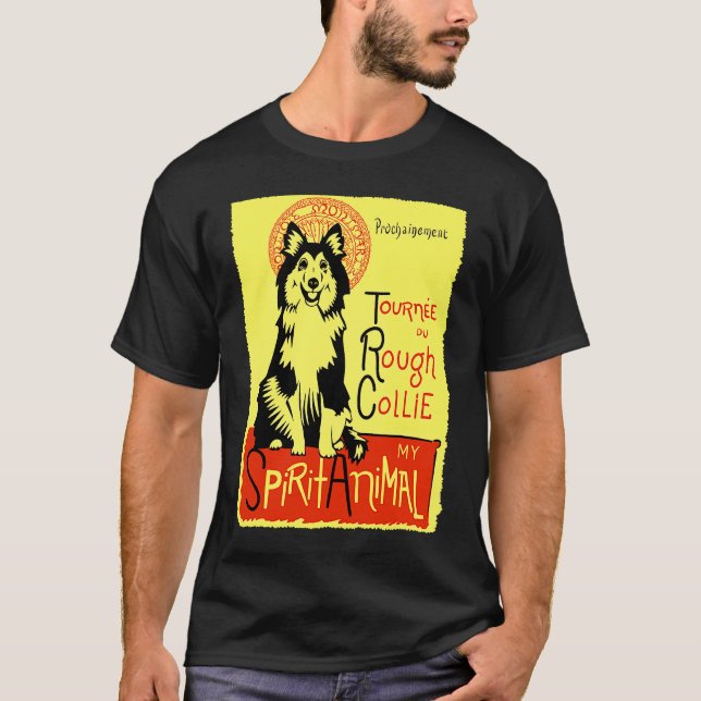 Cute Rough Collie Rough Haired Collie Dog T-Shirt (Front)