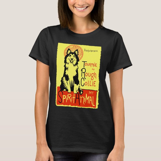 Cute Rough Collie Rough Haired Collie Dog T-Shirt (Front)