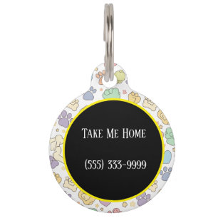Cute Round Dog ID Tag – Personalised Pet Collar