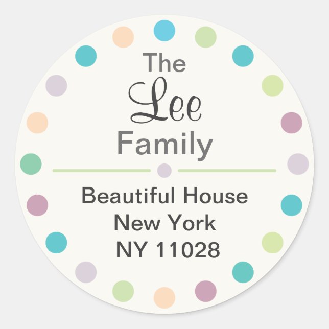 Cute Round Labels (pastel) (Front)