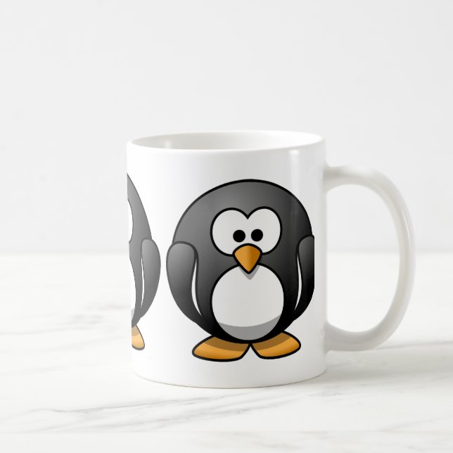 Cute Round Penguin Designs Coffee Mug (Right)