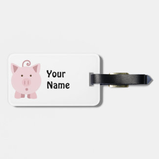 Cute Round Pink Pig Luggage Tag