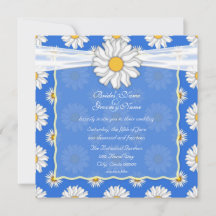 Cute Royal Blue and White Daisy Floral Square