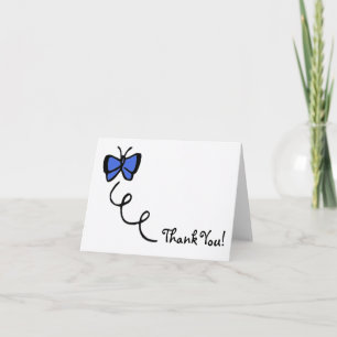 Cute Royal Blue Butterfly Thank You Card