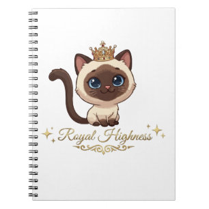 Cute Royal Siamese Cat Notebook