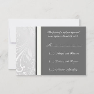 Cute RSVP Damask Matching Response Cards