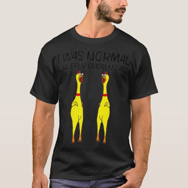 Cute Rubber Chicken Funny Rubber Chicken Gift Men  T-Shirt (Front)