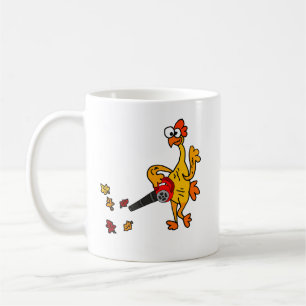 Cute Rubber Chicken using Leaf Blower Coffee Mug