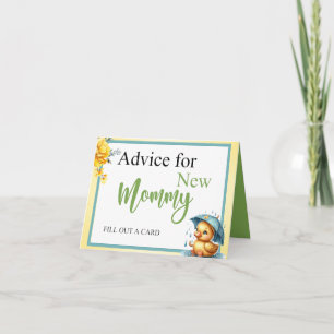 Cute Rubber Duck Baby Shower Advice for Mummy Card