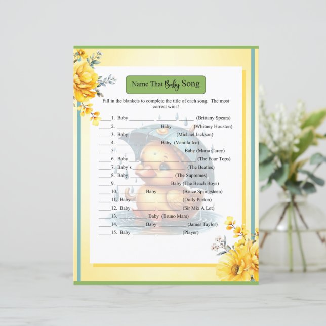 Cute Rubber Duck Baby Shower Baby Song Game (Standing Front)