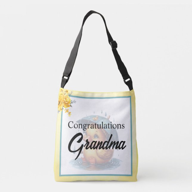 Cute Rubber Duck Baby Shower  Crossbody Bag (Back)