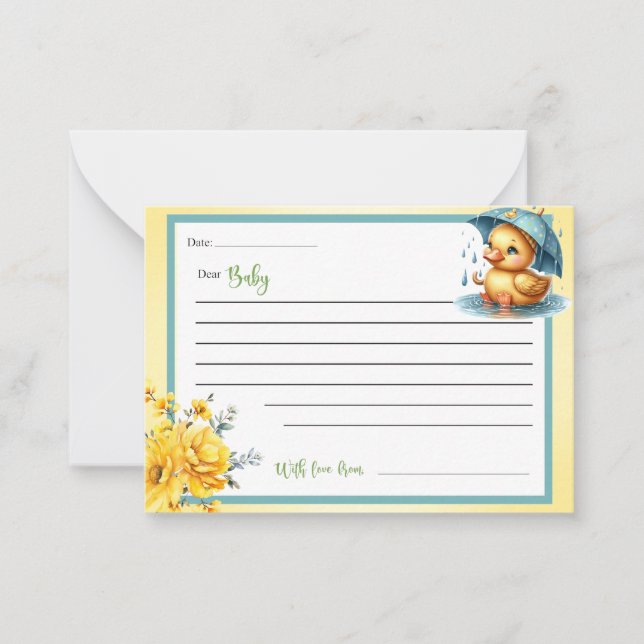 Cute Rubber Duck  Baby Shower Dear Baby Cards (Front)