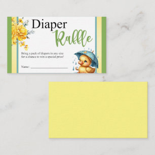 Cute Rubber Duck Baby Shower Diaper Raffle Card